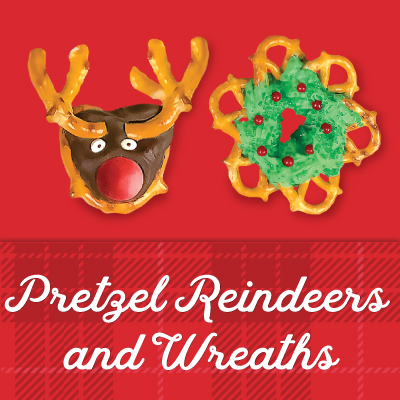 Pretzel Reindeers and Wreaths