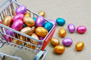 Chocolate Eggs in Shopping Cart