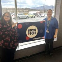 L to right: A representative from Western Maryland Food Bank and Save A Lot Assistant Manager Lori Younker.