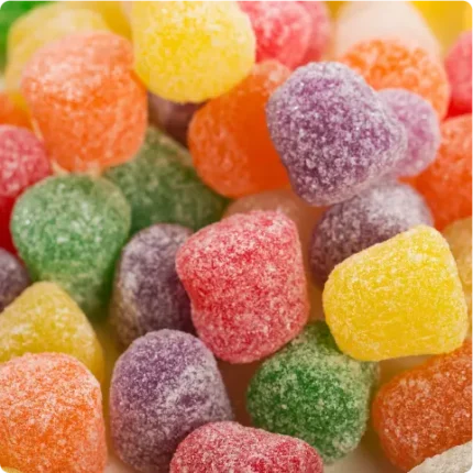 Spice drops in assorted colors, closeup