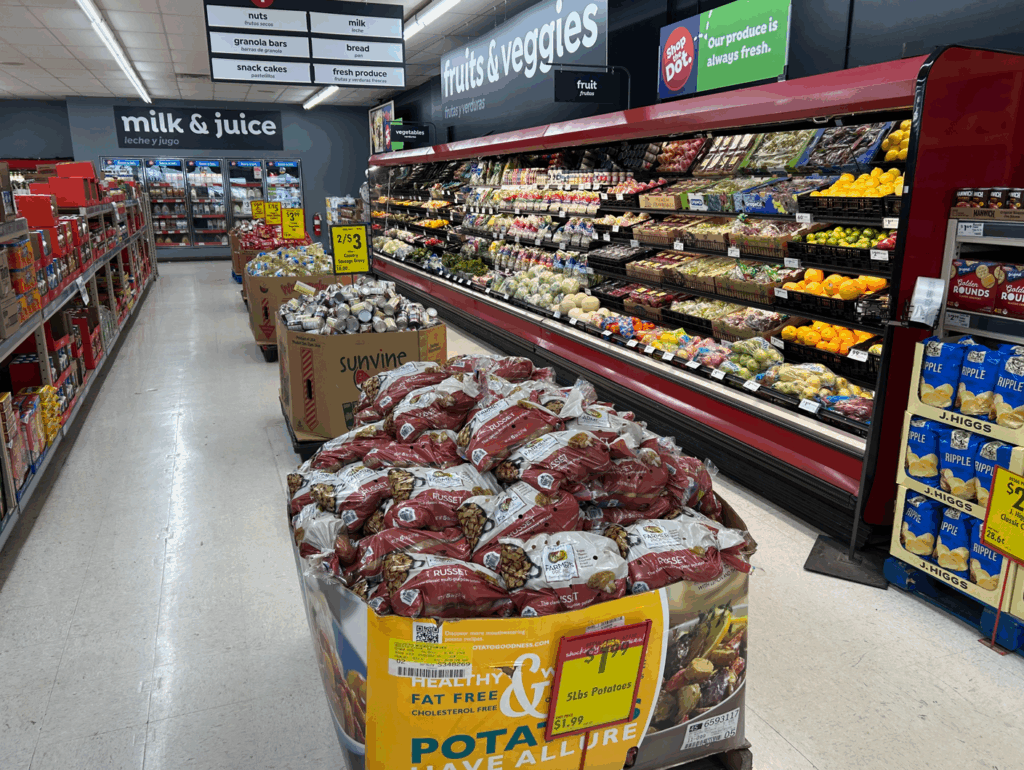 Produce aisle of Battle Creek, MI store.