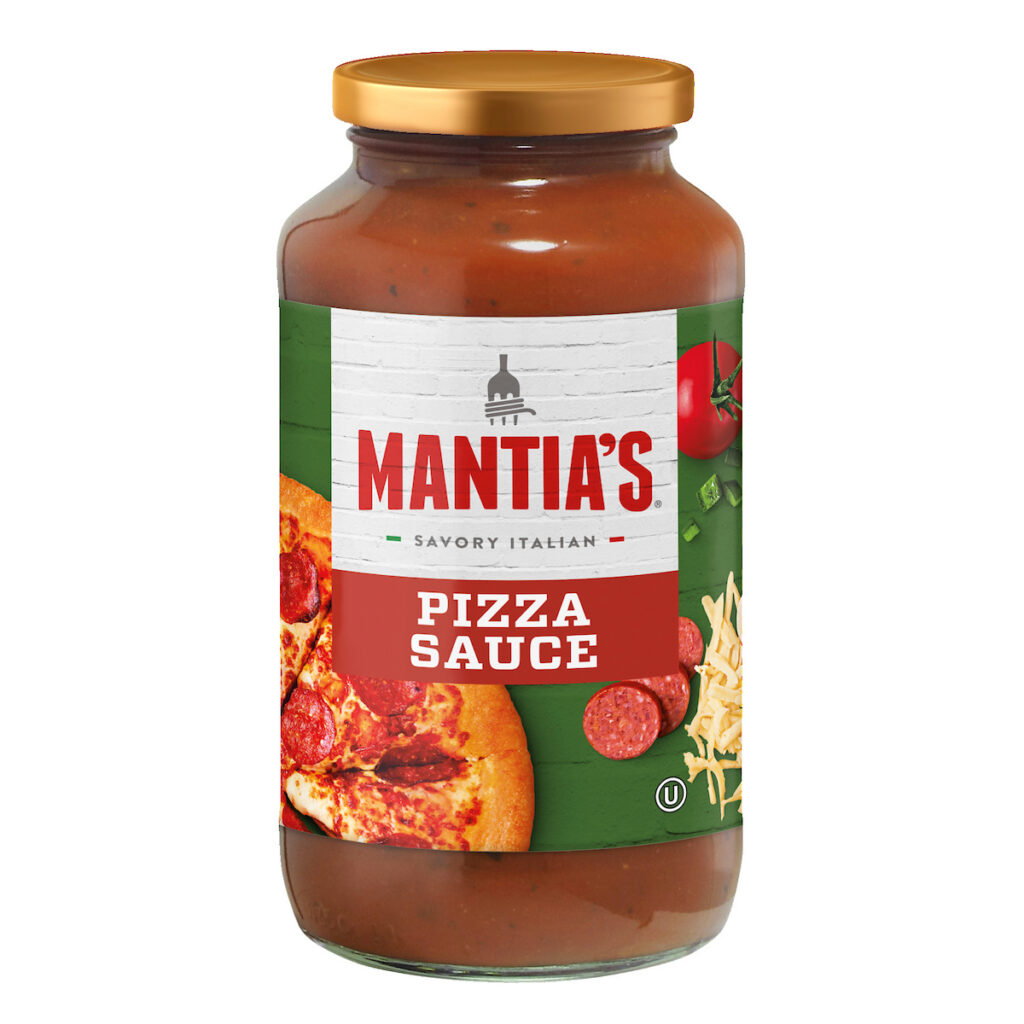 Jar of Mantia's pizza sauce
