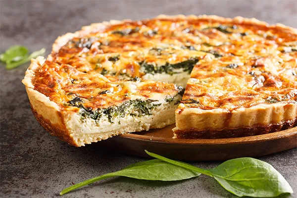 Spinach Quiche recipe using Fairhill Farms Frozen Spinach