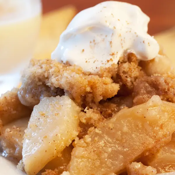 Apple Pie topped with World's Fair Whipped Topping