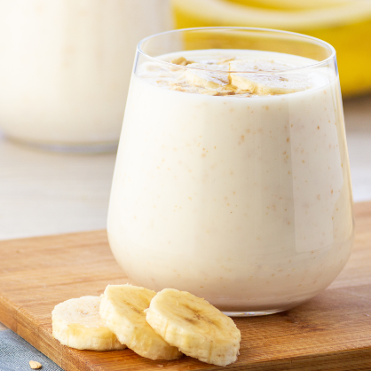 Banana Oatmeal Breakfast Smoothie made with Kiggins Quick Rolled Oats