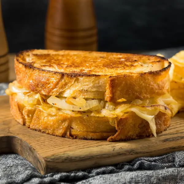 French Onion Grilled Cheese made with Kaskey's French Onion Soup Mix