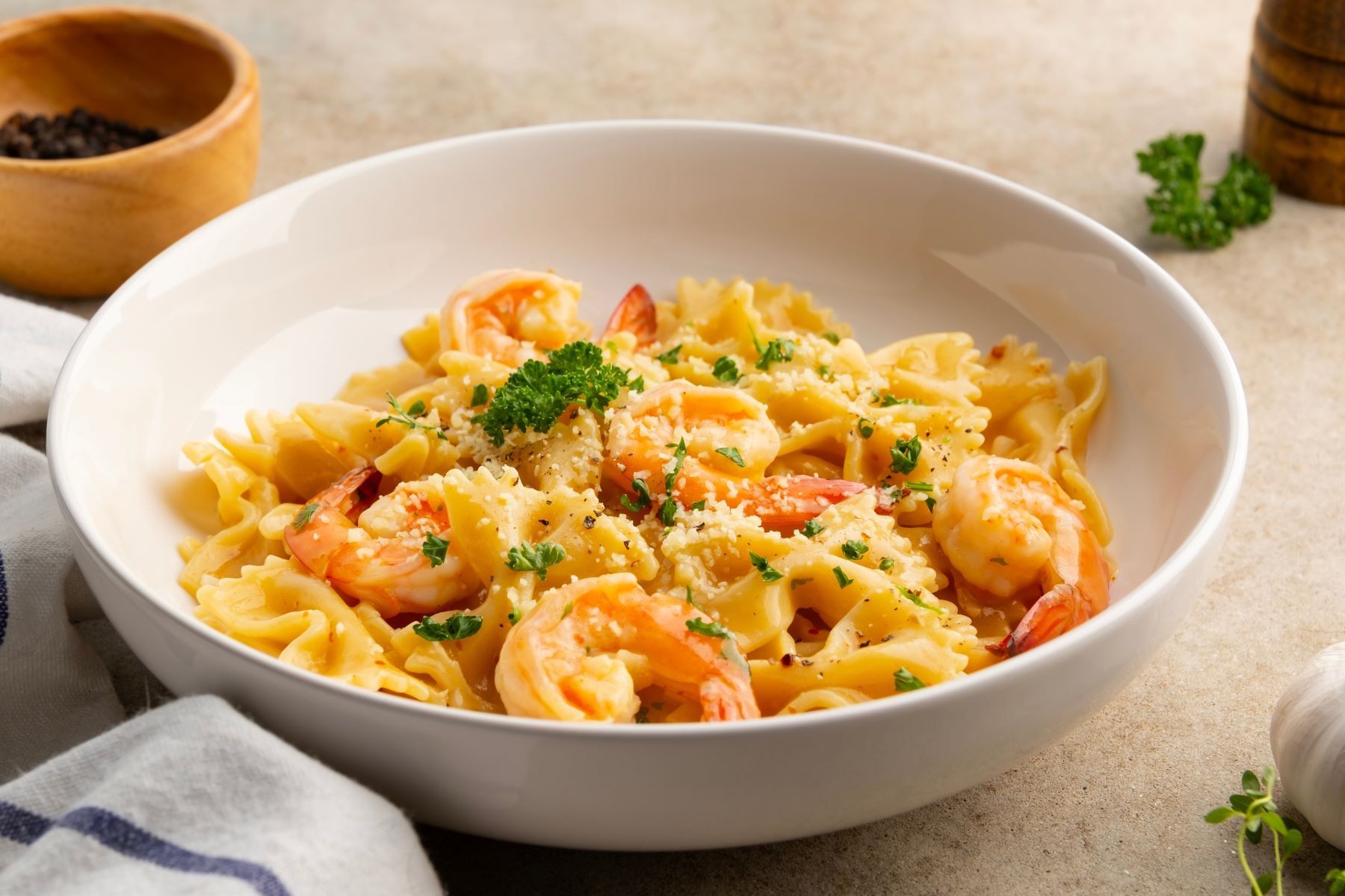 Lemon-Butter Shimp Bow Tie Pasta