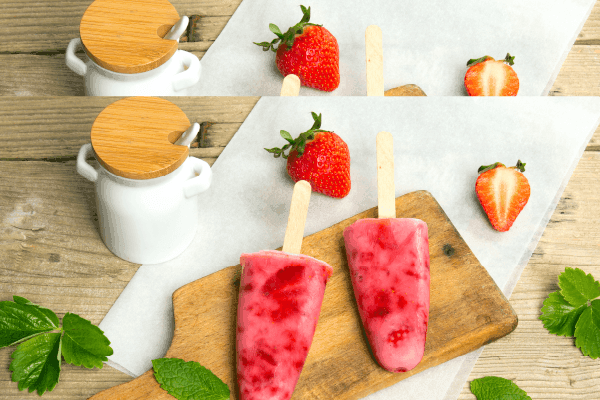 Strawberry Banana Ice Pops (Dairy Free)