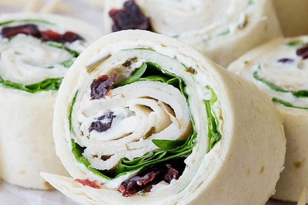 Turkey Cranberry Pinwheels