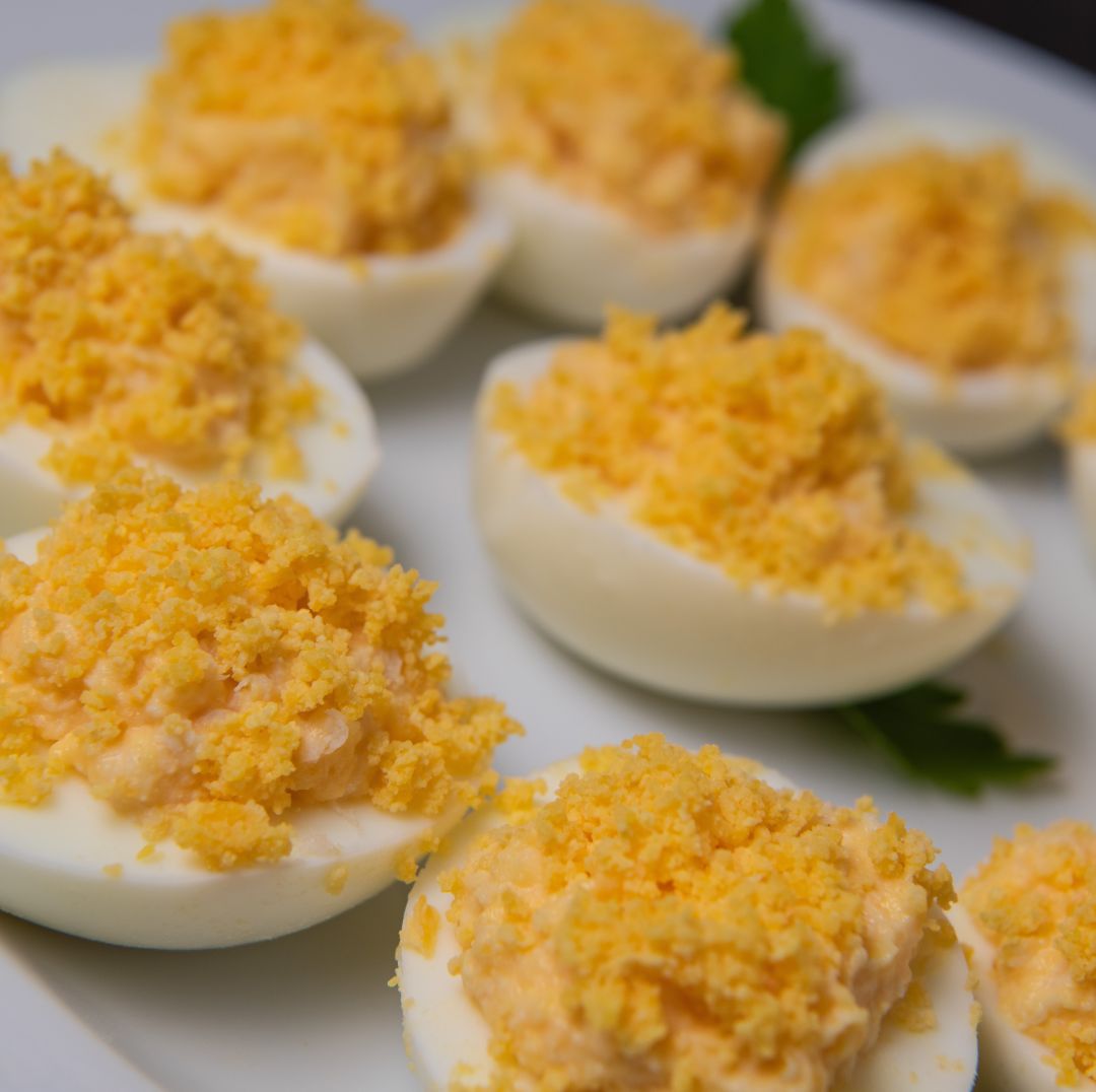 Chili Cheese Deviled Eggs